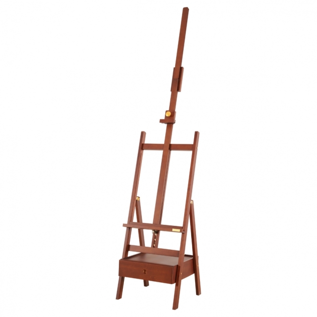 Мольберт напольный студийный с ящиком Гамма "Старый мастер", 49*49*225см, красный лакированный бук Мольберт напольный студийный с ящиком Гамма "Старый мастер", 49*49*225см, красный лакированный бук