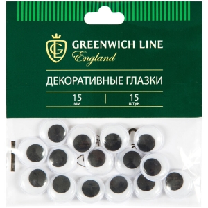 Материал декоративный Greenwich Line "Глазки", 15мм, 15шт.