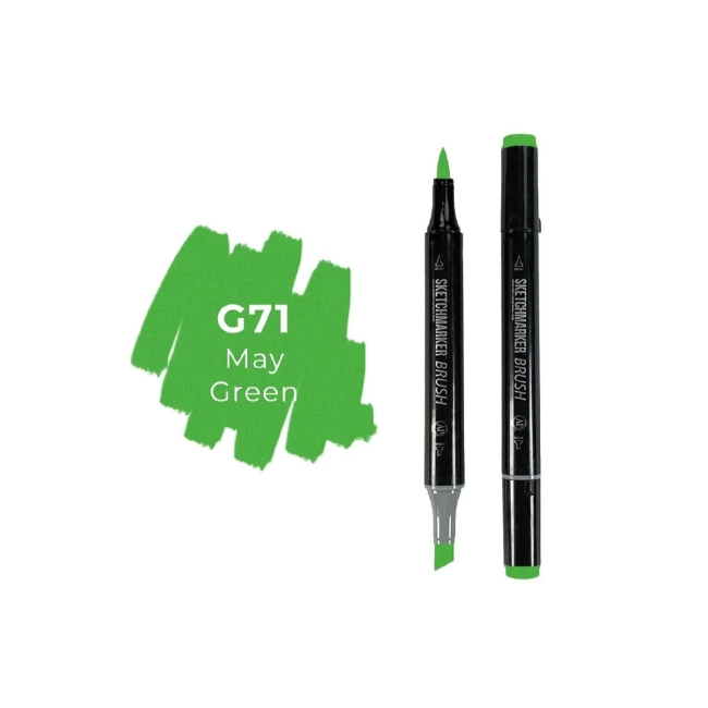 Маркер SKETCHMARKER Brush двухсторонний на спирт.основе цв.G71 Майский зеленый