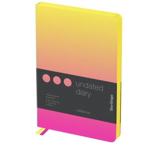 Ежедневник недатированный, В6, 136л., кожзам, Berlingo "Radiance", желтый/розовый градиент