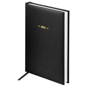 Ежедневник датированный 2024г., А5, 176л., балакрон, OfficeSpace "Ariane", черный