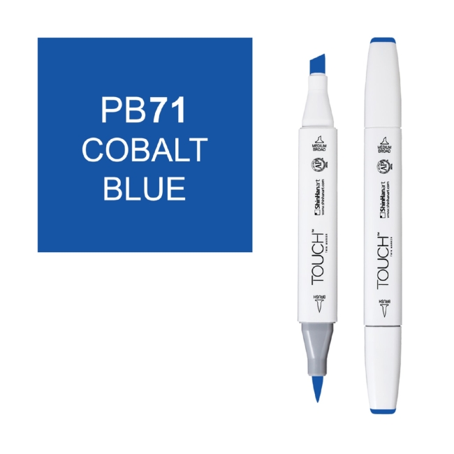 Маркер двухсторонний спиртовой  TOUCH TWIN BRUSH PB71 Кобальт синий