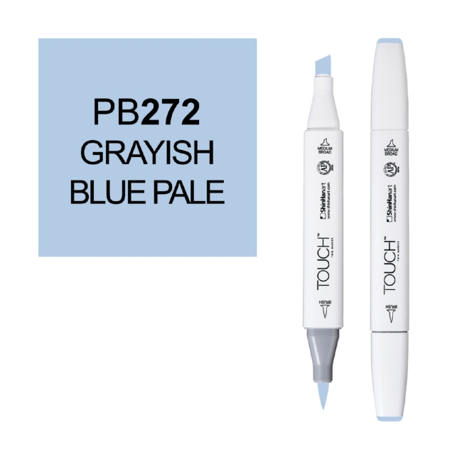 Маркер двухсторонний спиртовой  TOUCH TWIN BRUSH PB272 Серо-синий бледный