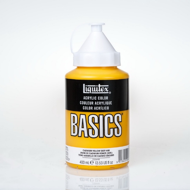 Краска акриловая LIQUITEX Basics №163 кадмий желтый темный 400 мл купить в художественном магазине ArtCraft.Space с доставкой по всему миру