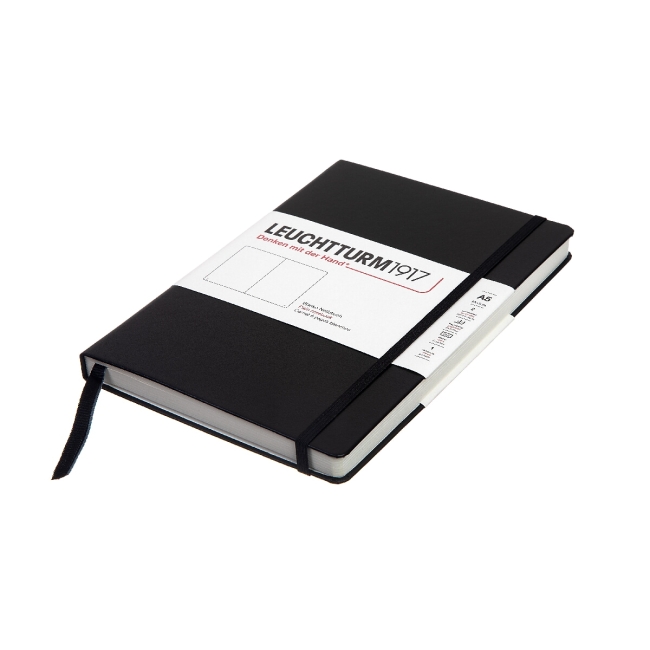 Блокнот Leuchtturm1917 Classic A5 (14.5x21см.) 80г/м2 - 251 стр. нелинованный, твердая обложка, цвет: Черный