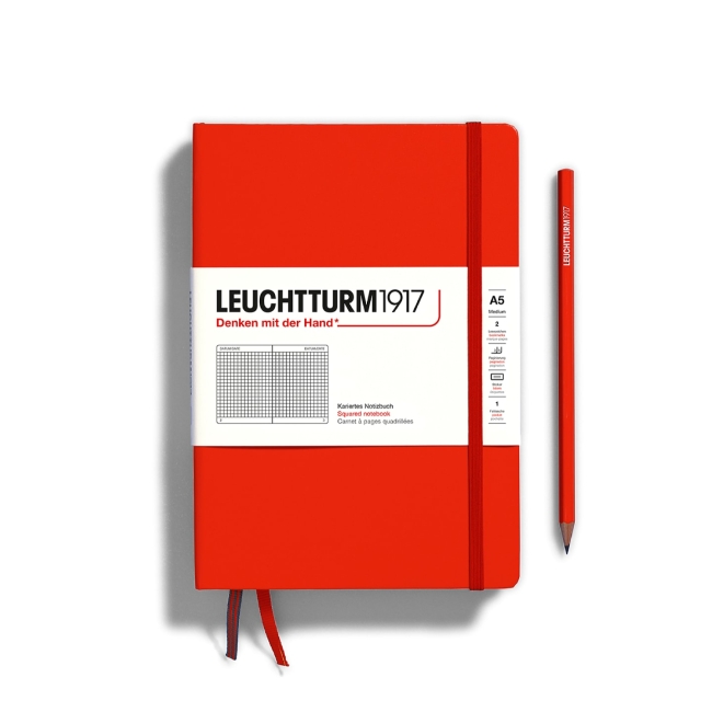 Блокнот Leuchtturm1917 Natural Colors A5 (14.5x21см) 125л в клетку твердая обложка, цвет:  Рыжий лис