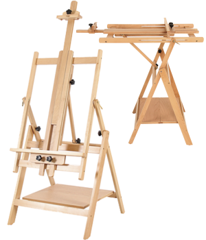 Мольберт напольный горизонтальный Гамма, 61*65,5*137 (174)см, бук