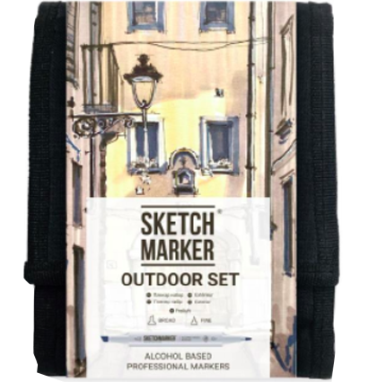 Набор маркеров Скетчмаркер / Sketchmarker "Outdoor Set" 12 цветов в сумке  купить в магазине ArtCraft.Space с доставкой по всему миру