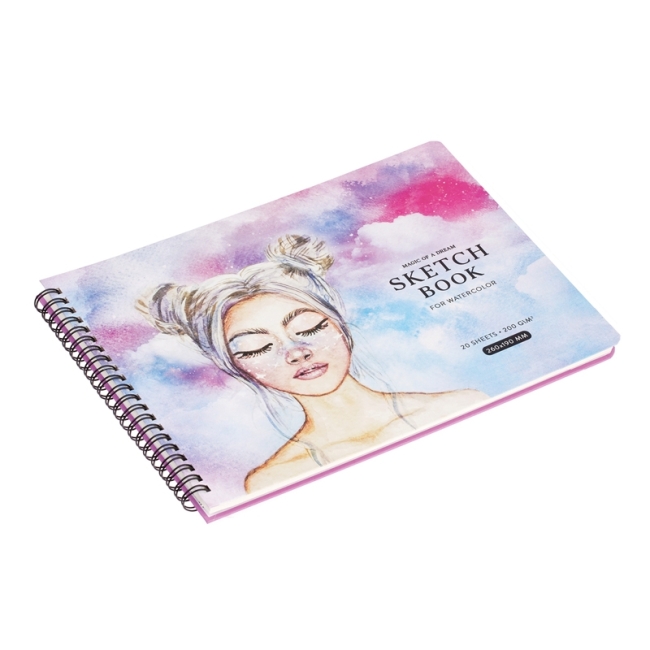 Скетчбук для акварели 20л., 260*190 Greenwich Line "Dreams in clouds", на гребне, 200г/м2 Скетчбук для акварели 20л., 260*190 Greenwich Line "Dreams in clouds", на гребне, 200г/м2