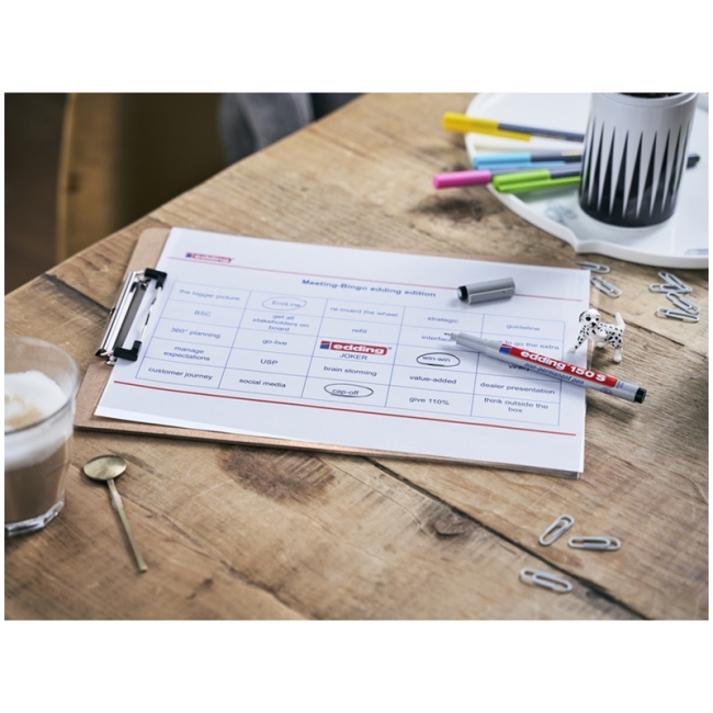 Маркер для глянцевых поверхностей Edding "E-150/1S" черный, 0,3мм, стираемый Маркер для глянцевых поверхностей Edding "E-150/1S" черный, 0,3мм, стираемый