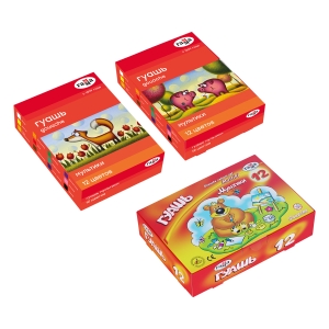 Гуашь Гамма "Мультики", 12 цветов, 20мл, картон. упаковка