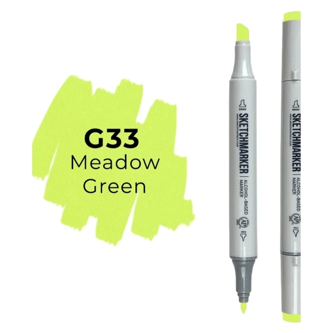 Маркер SKETCHMARKER двухсторонний на спирт.основе цв.G33 Зеленый луг