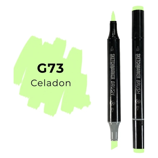 Маркер SKETCHMARKER Brush двухсторонний на спирт.основе цв.G73 Светлый серо-зелёный