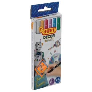 Набор маркеров для декорирования JOVI "D?cor metalic" 06цв., металлик, пулевидные, 2мм, картон, евр.