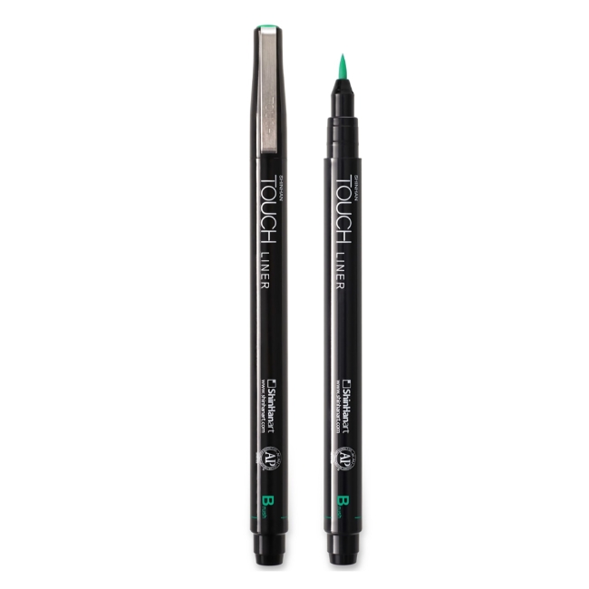 Ручка капиллярная брашпен  TOUCH Liner Brush зеленый