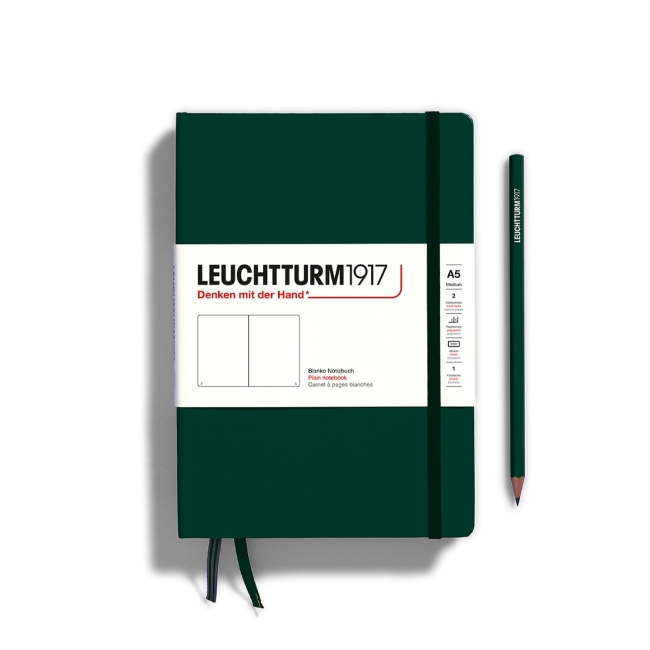 Блокнот Leuchtturm1917 Natural Colors A5 (14.5x21см) 125л без линовки твердая обложка, цвет:  Зеленый лес