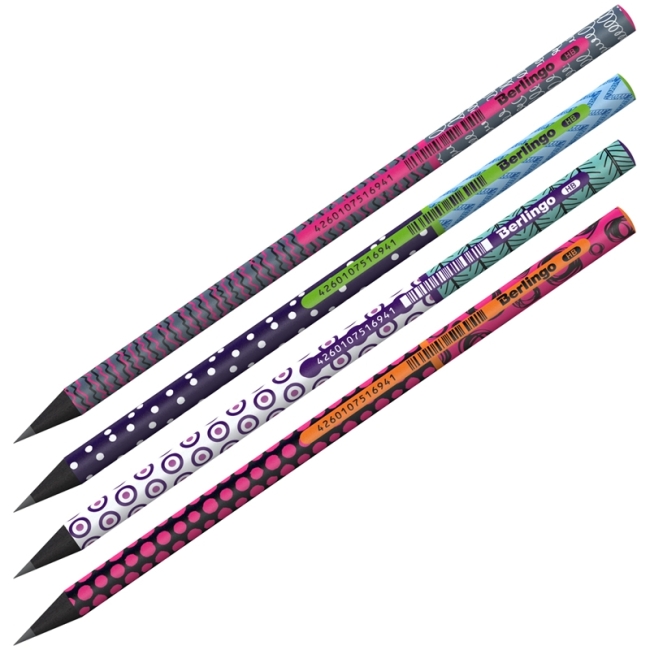 Карандаш ч/г Berlingo "Arcade XS" HB, круглый, черное дерево, заточен Карандаш ч/г Berlingo "Arcade XS" HB, круглый, черное дерево, заточен