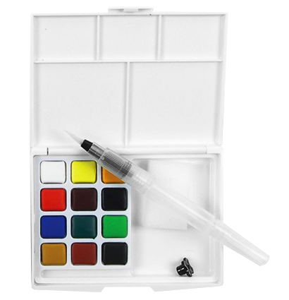 Набор акварели Sakura Koi Pocket Sketch Box 12 цветов в кейсе + губка и кисть купить в фирменном художественном магазине ArtCraft.Space с доставкой по РФ и СНГ
