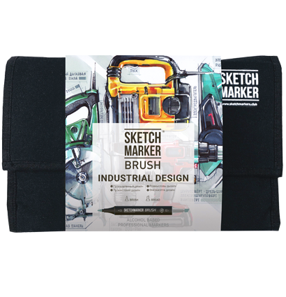 Набор маркеров Sketchmarker Brush / Скетчмаркер Браш "Industrial Design - Промышленный дизайн" 24 цвета в сумке купить в магазине маркеров для рисования ArtCraft.Space с доставкой по РФ и СНГ