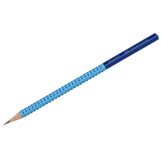 Карандаш ч/г Faber-Castell "Grip 2001 Two Tone", HB, трехгран., заточен., голуб.-синий корп.