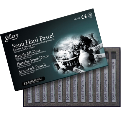 Пастель Mungyo Gallery Semi-Hard Pastel сухая полутвёрдая 12 угольных цветов профессиональная купить в художественном магазине ArtCraft.Space с доставкой по всему миру