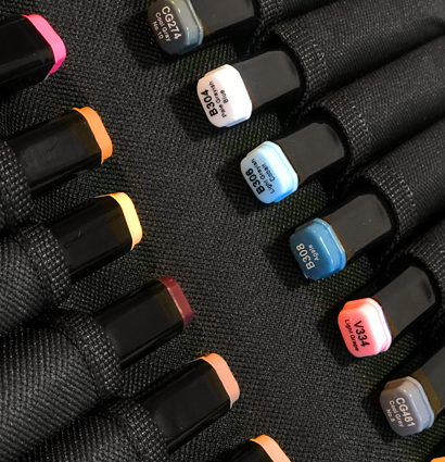 Finecolour Brush Marker набор маркеров с кистью 24 цвета Fashion скетчинг в пенале файнколор браш купить в магазине маркеров и товаров для рисования ArtCraft.Space с доставкой по РФ и СНГ