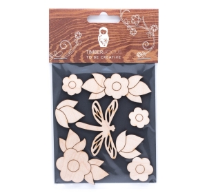 Набор заготовок для декорирования Flowers9 фанера 10х14см,