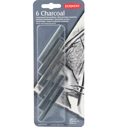 Уголь прессованный художественный Derwent Charcoal 6 блоков купить в магазине ArtCraft.Space с доставкой по всему миру