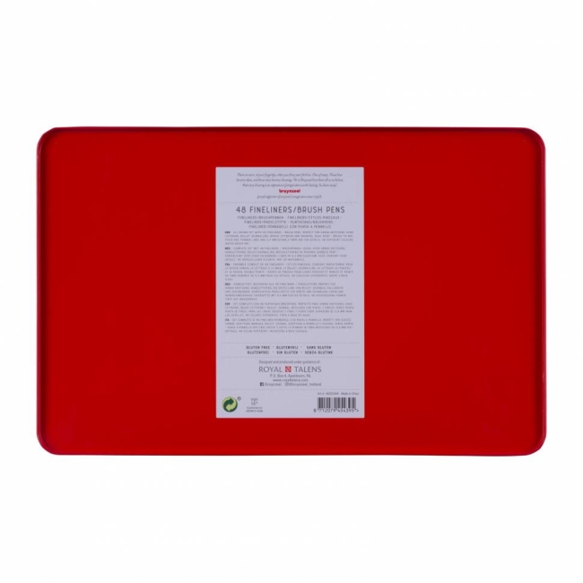 Набор брашпенов с линером Bruynzeel Fineliner / Brush Pens 48 цветов в пенале купить в художественном магазине ArtCraft.Space с доставкой по всему миру