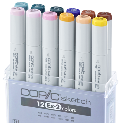 Copic Sketch EX-2 12 набор маркеров с кистью в кейсе купить в официальном магазине ArtCraft.Space (АртКрафт Спейс) с доставкой по РФ и всему миру
