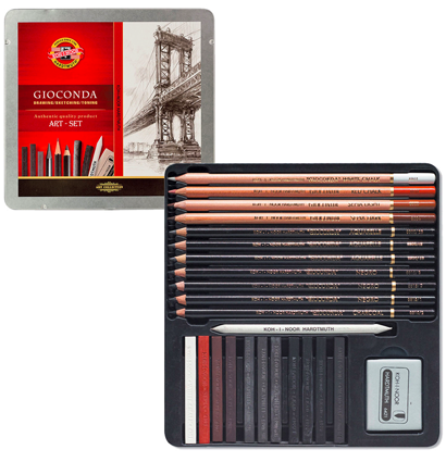 Набор графических материалов Koh-I-Noor Gioconda Art Set 24 предмета в пенале купить в магазине ArtCraft.Space с доставкой по всему миру Набор графических материалов Koh-I-Noor Gioconda Art Set 24 предмета в пенале купить в магазине ArtCraft.Space с доставкой по всему миру