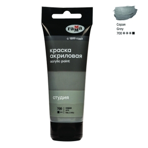 Краска акриловая художественная Гамма "Студия", 75мл, пластиковая туба, серая Краска акриловая художественная Гамма "Студия", 75мл, пластиковая туба, серая