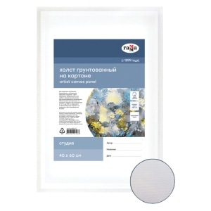 Холст на картоне Гамма "Студия", 40*60см, 100% хлопок, 280г/м2, мелкое зерно Холст на картоне Гамма "Студия", 40*60см, 100% хлопок, 280г/м2, мелкое зерно