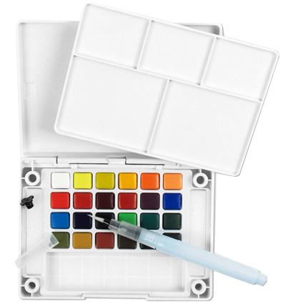 Набор акварели Sakura Koi Pocket Sketch Box 24 цвета в кейсе + губка и кисть купить в художественном магазине ArtCraft.Space с доставкой по РФ и СНГ