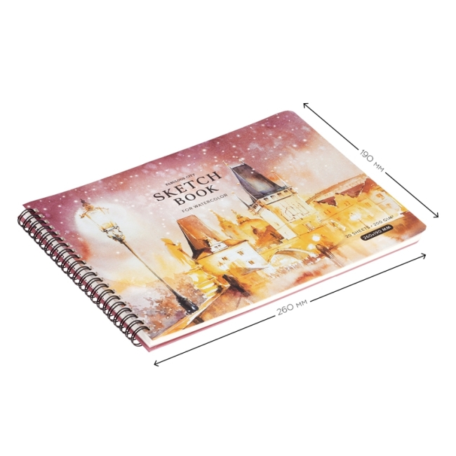 Скетчбук для акварели 20л., 260*190 Greenwich Line "Winter town", на гребне, 200г/м2 Скетчбук для акварели 20л., 260*190 Greenwich Line "Winter town", на гребне, 200г/м2