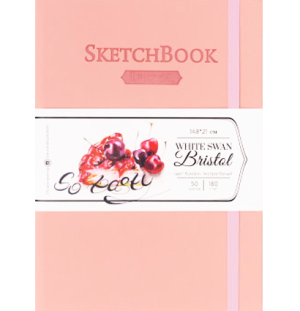 Скетчбук Малевичъ для графики и маркеров Bristol Touch, розовый, 180 г/м, А5 см, 50л