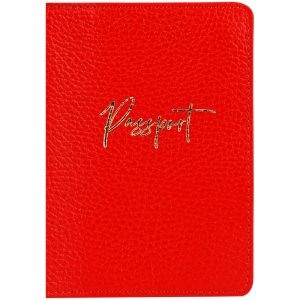 Обложка для паспорта OfficeSpace "Naples", кожа, красный, тиснение фольгой