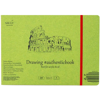 Скетчбук SMLT Authentic Book для акрила и масла 24x18 см / 8 листов / 290 гм купить в художественном магазине ArtCraft.Space с доставкой по всему миру
