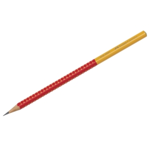 Карандаш ч/г Faber-Castell "Grip 2001 Two Tone", HB, трехгран., заточен., красно-оранж. корп.