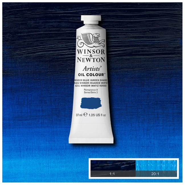 Масляные художественные краски, 37 мл, Винзор синий (зеленый оттенок)