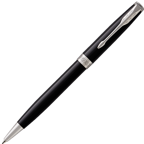 Ручка шариковая Parker Sonnet Black Lacquer GT 1 мм черные чернила, подарочная упаковка купить в магазине ArtCraft.Space