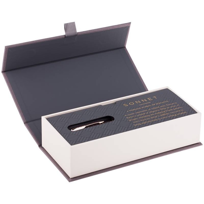 Ручка шариковая Parker "Sonnet Black Lacquer CT" черная, 1,0мм, поворот., подар. уп.