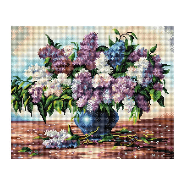 Алмазная мозаика ТРИ СОВЫ "Букет сирени", 40*50см, холст, картонная коробка с пластиковой ручкой Алмазная мозаика ТРИ СОВЫ "Букет сирени", 40*50см, холст, картонная коробка с пластиковой ручкой