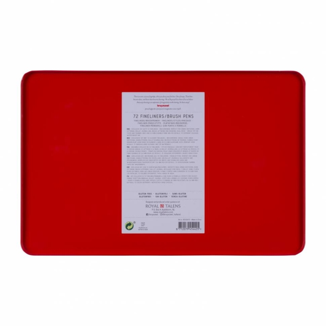 Набор брашпенов с линером Bruynzeel Fineliner / Brush Pens 72 цвета в пенале купить в магазине маркеров ArtCraft.Space