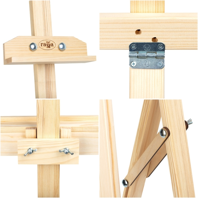 Мольберт Лира с бегунком Гамма "Студия" 170 см съемная полка, 2 стакана, сосна купить в художественном магазине ArtCraft.Space