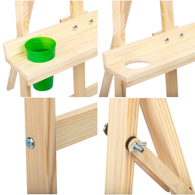 Мольберт Лира с бегунком Гамма "Студия" 170 см съемная полка, 2 стакана, сосна купить в художественном магазине ArtCraft.Space