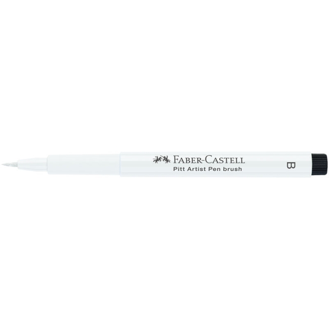 Ручка капиллярная Faber-Castell "Pitt Artist Pen Brush" цвет 101 белый, 2,5мм, пишущий узел "кисть"