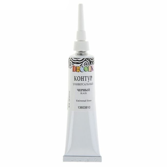 Контуры акриловые универсальные Decola, черный, 18мл Контуры акриловые универсальные Decola, черный, 18мл