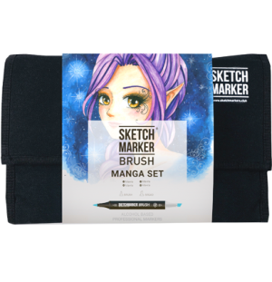 Набор маркеров SKETCHMARKER BRUSH Manga set 24шт Манга + сумка органайзер, Набор маркеров SKETCHMARKER BRUSH Manga set 24шт Манга + сумка органайзер,