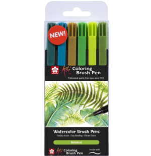 Набор маркеров акварельных Koi кисточка 6цв Ботаника Набор маркеров акварельных Koi кисточка 6цв Ботаника